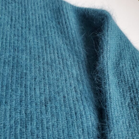 Women's Angora Sweater Cropped Style Torn Fringe Design Casual Dressy Cozy Fuzzy - Picture 6 of 9